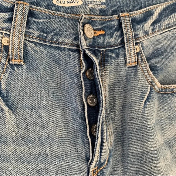 **NEW Old Navy O.G. Straight High Rise Built-In Tough Denim Jeans - Picture 4 of 10